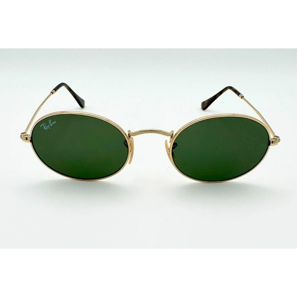 Ray Ban RB3547-N Oval Flat Lenses Gold Y2K Sunglasses 001 51-21 Made in Italy